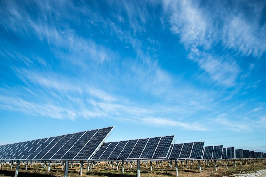 Industrial solar panel installation